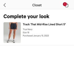 Lululemon Track That Mid Rise Lined Short 5 inches (Navy)